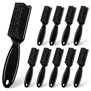 Barber Clipper Brushes, 10 Pcs Plastic Handle Nylon Bristles Cleaning Brush, Multifunctional Cleaning Supplies for Hair Styling Tools, Kitchen Sink, Shoes (Black)
