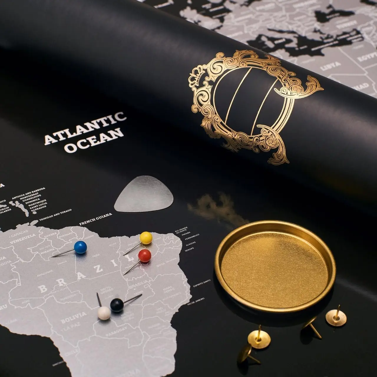 Detailed Scratch off World Map  - Scratchable World Poster Black and  -   Travel Map - Huge Adventure Poster