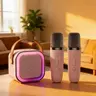 Ramadan Compact Wireless Bluetooth Speaker with Subwoofer, Dual Integrated Mic, IPX4 Water Resistance, LED Nightlight, Hands-Free Portable Rechargeable Design, USB Port, High-Quality Audio for Outdoor Use & Home Karaoke, Compatible with Music Players