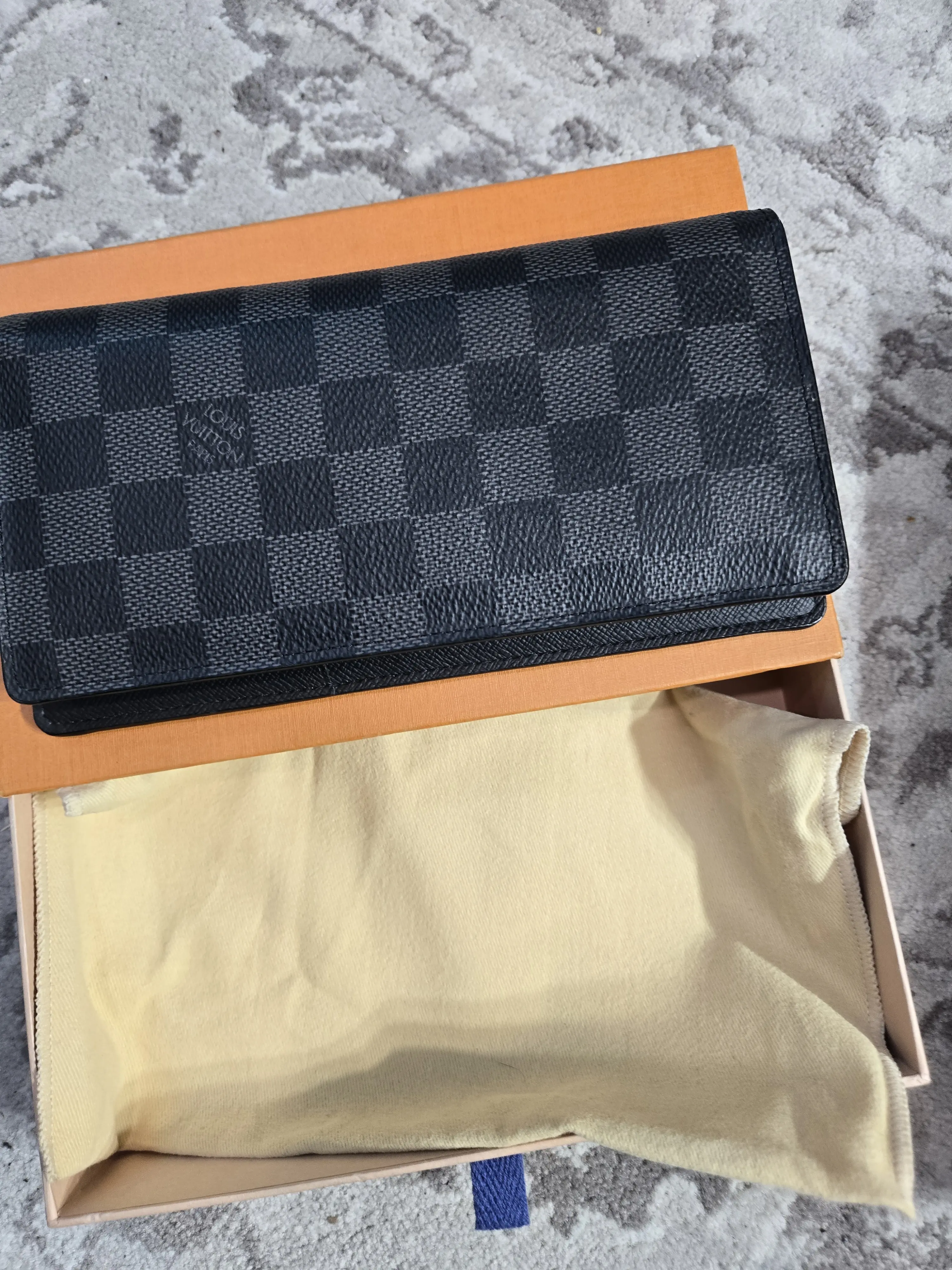 Pre-owned Louis Vuitton canvas Small Leather Goods preowned bifold graphite wallet