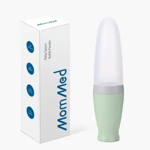 MomMed Silicone Baby Food Feeder, Squeeze Baby Food Feeder, Silicone Food Dispensing Spoon, Baby Fruit Feeder Pacifier, Self Feeding & Baby Feeding Tools