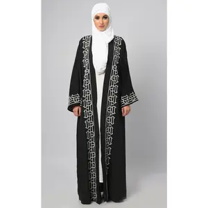 Opulent Black Embroidered Moroccan Style Abaya