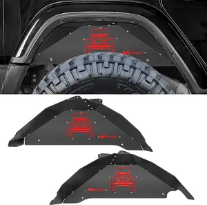 Nilight Rear Inner Fender Liners Steel Wheel Cover Fit for 2007-2018 Wrangler JK JKU 4WD (4-Door/2-Door) Unlimited Bolt-on Style Fender Flares Splash Guards Automotive Car Accessories Red Decal, Off Road Accessories, Drill-Free