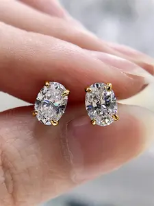 Women's Elegant Copper Earrings, Zircon Stud Earrings, Earrings Studs, Artificial Zircon Jewelry Gift for Women, Fashion Earring, All-Season Party Accessories, No Choking Hazard