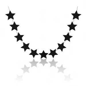 Felt Star Garland – 2 Banners (12 Feet Total!) Prestrung Star Banner for Party, Nursery, or Christmas Garland Decor Bright Felt Party Decorations