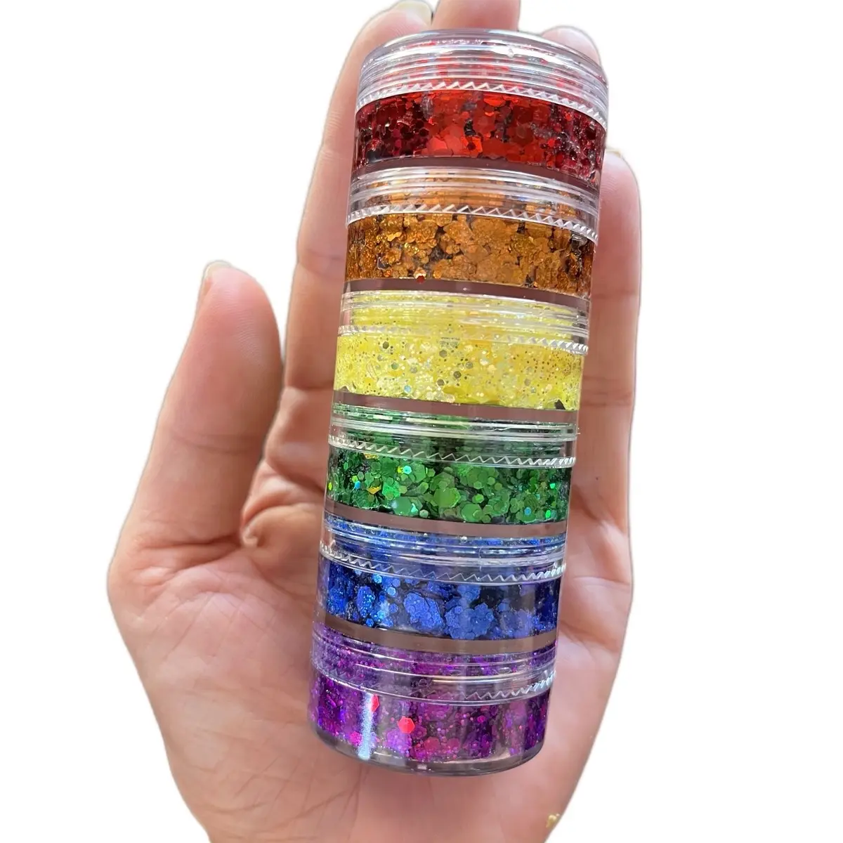 Rainbow glitter body and hair glitter
