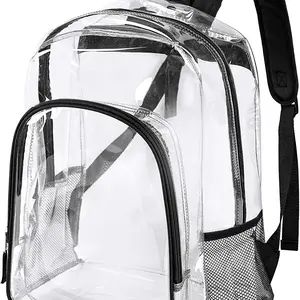 Transparent Mochilas Student Backpack Clear, Backpack Kids Rucksack See-Through Bookbag Waterproof School Clear Pvc Backpack clear backpacks
