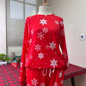 Christmas Vibes Raglan Pajamas Set - All-over Print, 4-way Stretch Fabric, Lightweight and Breathable - Loungewear, Fit