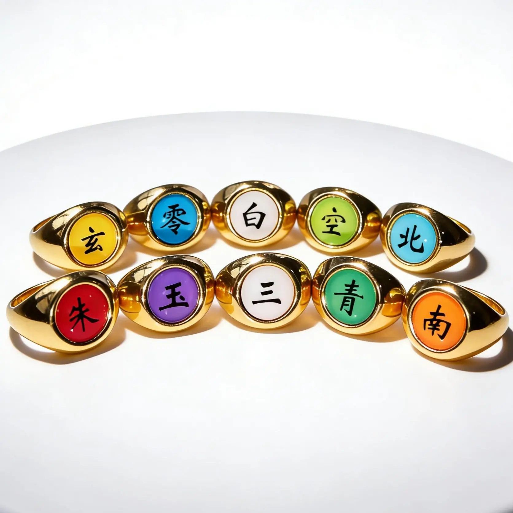 10-Piece Akatsuki Rings Set, Adjustable Stackable Symbol Jewelry for Naruto Fans, Anime Cosplay Collectibles with Necklace Chain, Stackable Rings, Cosplay Events, 2-In-1 Wearable Gift, Akatsuki Symbols, Anime Themed Accessories, Unisex Wear, 10 Pieces, An