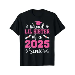 Proud Lil Sister of a 2025 Senior Little Sis Graduation 2025 T-Shirt for Boys Soft Fabric, Breathable, Comfortable Short Sleeve Toddler Tees Perfect for Summer Toddler Boys Shirts Kids  (3-13Y)