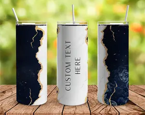 MARBLE TUMBLERS WITH CUSTOM TEXT  (check product description on how to submit your custom texts)