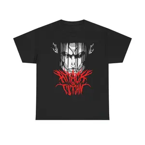 Titan's Fury: Dark Metal Graphic Design, Monochromatic Anime Illustration, T-Shirt For Men Women, Tee