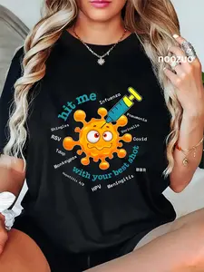 100% Cotton Unisex Hit Me With Your Best Shot, Pharmacist, Pharmacy Tech Nurse T-Shirt