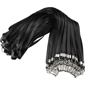 Black Lanyards Bulk 50 Packs Lanyards for ID Badges,Lanyards with Swivel Hook Clips for Name Tag Lanyard ID Holder