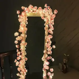 Sakura DIY LED Chandelier - Artificial Plant Tree Ornaments - USB Powered Decorative Lights - Home Decor Atmosphere Lights for Wall, Party, Christmas Decoration Aesthetic Gift Decor