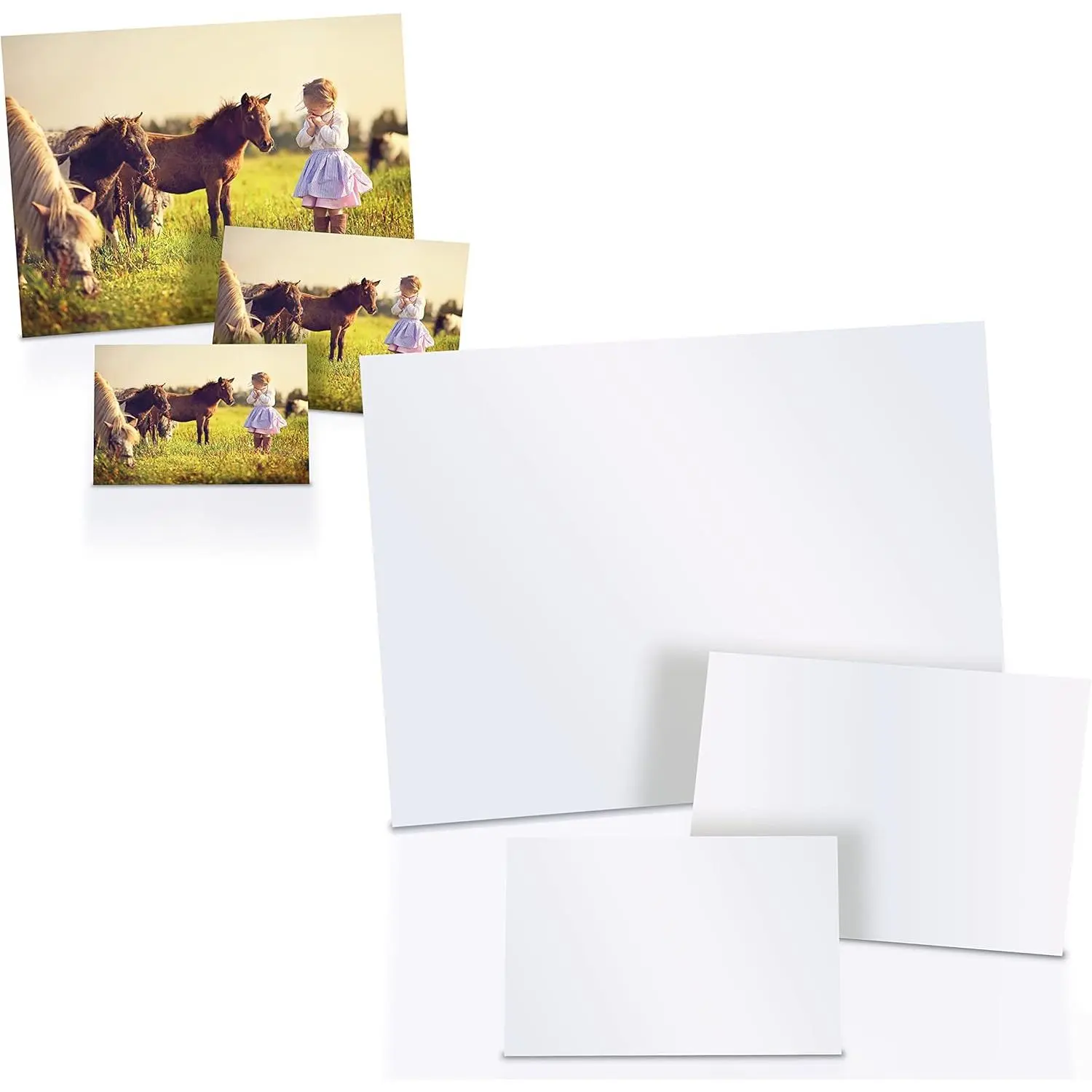 Glossy Photo Paper Variety Pack, 100 Total Sheets (60ct 4 x 6", 20ct 5 x 7", 20ct 8.5 x 11"), 200 gsm, Photo Quality Print Paper, 100 count Mixed Pack