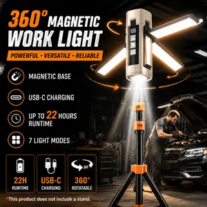 Retractable Foldable LED Camping Lantern - USB-Rechargeable, Dimmable, 360° Adjustable, Hangable Flood & Work Light, Portable for Camping, Hiking