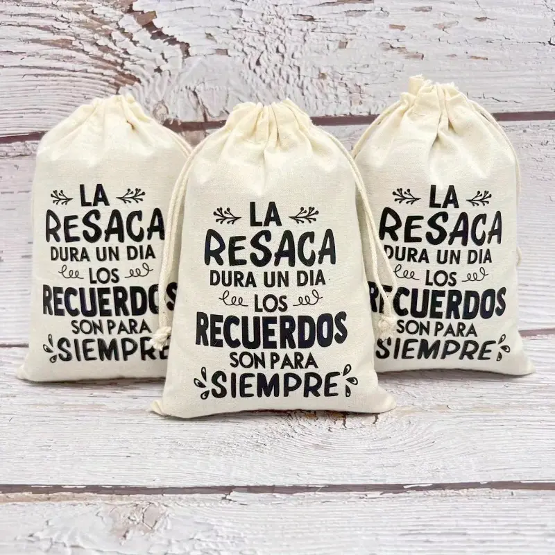 10pcs Wedding Hangover Drawstring Bags, Wake Up Bags, Cotton Storage Bags to the wedding guests Recovery Kit, Wedding Favors, for Bachelorette party, Graduation Party, Anniversary, Birthday, Halloween