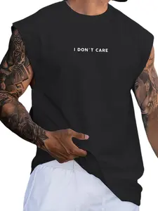Men’s lightweight summer sleeveless tank top with letter print—fashionable for everyday wear, casual outings, vacations, sports, and trips; suitable as a gift for a boyfriend or husband; great for fishing, basketball, camping, and gym workouts.