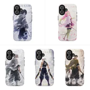 Kimetsu no Yaiba Demon Slayer Anime Case for iPhone 17-7 Pro Max Plus & Samsung Galaxy S26-S21 Ultra Plus – Obanai Mitsuri Sanemi Tengen Gyomei Manga Aesthetic Phone Cover Unisex
