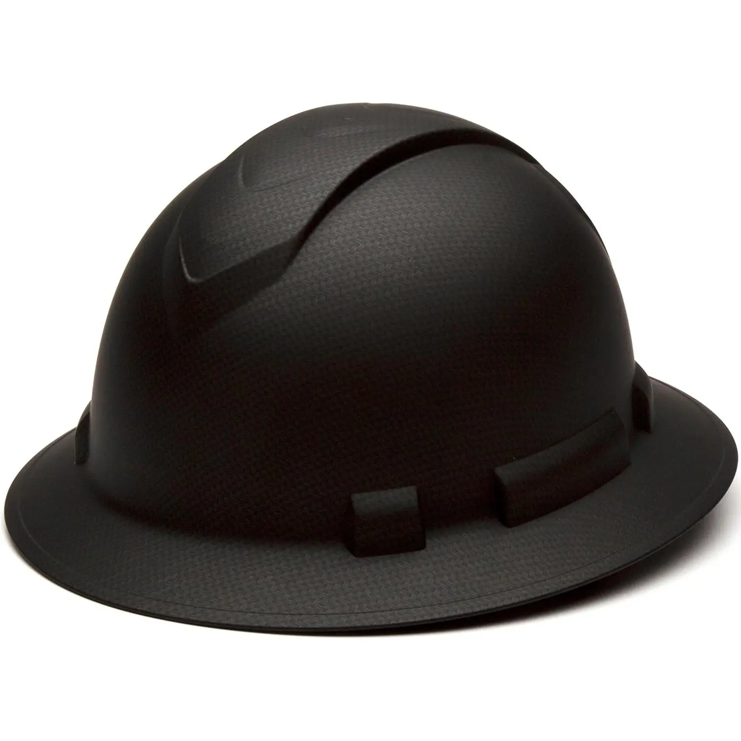 Matte Black Graphite Customizable Full Brim Hard Hat, 4-Point Ratchet Suspension, 1.1 lbs Lightweight ABS Plastic Helmet, 12.2 x 10.6 x 6.0 in, Customizable Fit, Effortless Fit Adjustment for Industrial Work Site Safety