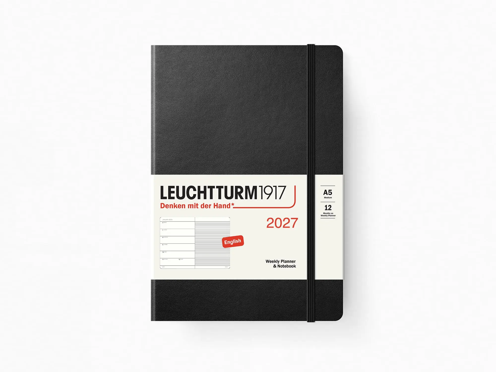 2027 Leuchtturm 1917 Weekly Planner & Notebook - BLACK Softcover