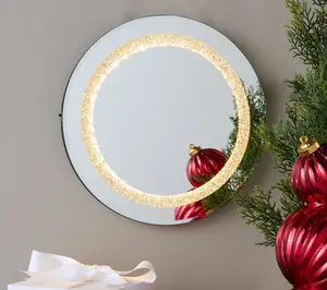 14" Illuminated Round Beveled Mirror by Valerie 14" Illuminated Round Beveled Mirror by Valerie