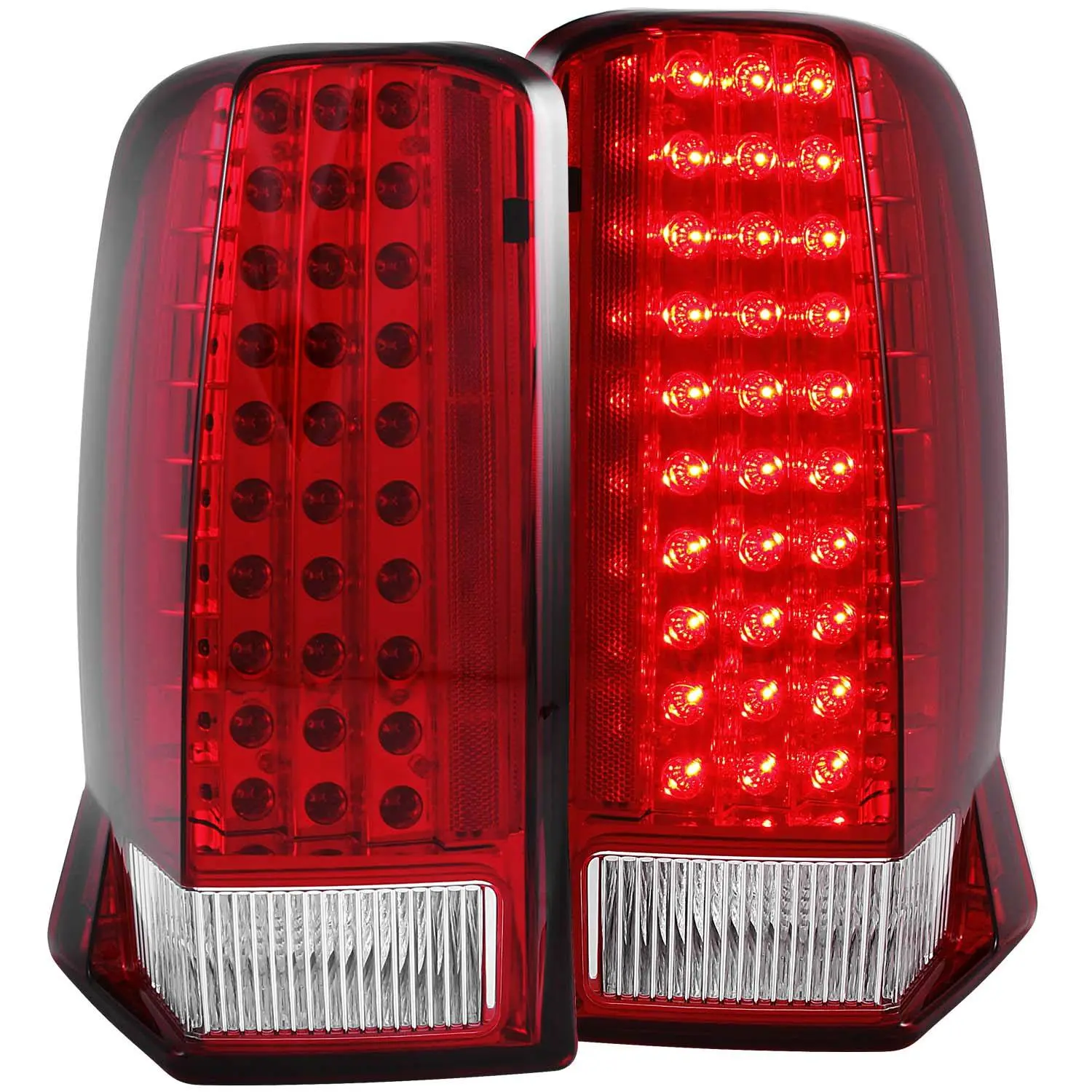 LED Tail Lights Rear Lighting Assembly - Red/Clear Style, Without Cap, for Cadillac Escalade (2002-2006) & Escalade ESV (2003-2006) Automotive Set