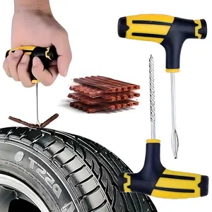 4Pcs Tire Repair Kit DIY Flat Tire Repair Car Truck Motorcycle Home Plug Patch, Quick Fix Emergency Tire Tool for On-the-Go Repair, Must-Have Roadside Safety Accessory