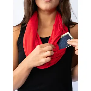 Infinity Lightweight Travel Scarf with Secret Zipper Pocket