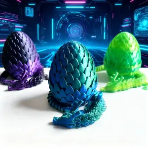 3D Printed Dragon Decoration Gift Set, 10cm Lotus Egg & 30cm Dragon, Office Satchel Toy, Party Gift, Christmas, Thanksgiving, Easter