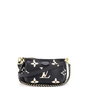 Pre-owned Louis Vuitton material Messenger Bags Multi Pochette Accessoires Bicolor Monogram Empreinte Giant by Rebag