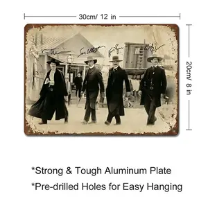 Tombstone Wyatt Earp Doc Holliday Tin Sign 8x12 in | Retro Western Cowboy Metal Wall Decor | Vintage Movie Poster Plaque for Home Garage, Husband Gift