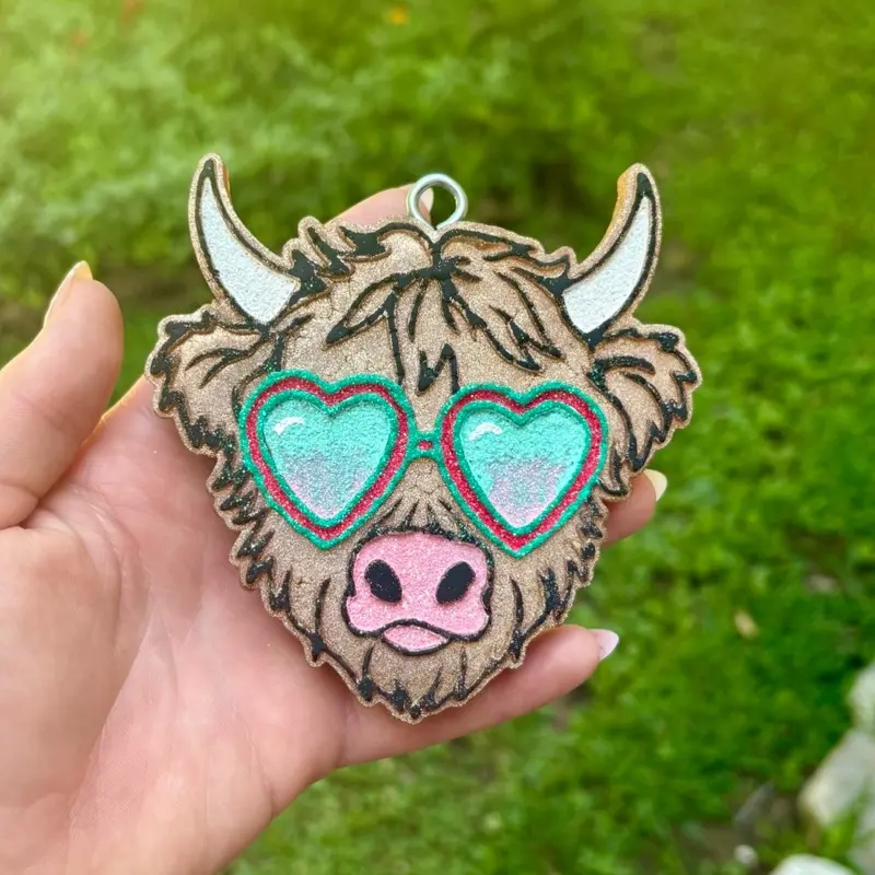 Highland Cow Car Freshie - Cute Custom Car Air Freshener Accessory