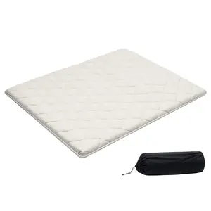 VEVOR Queen Size Foldable Japanese Tatami Mattress, 9-Layer Floor Mat with Storage Bag & Fastener, 80x60x2.5in White Mattress for Sleeping, Meditation