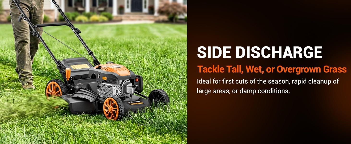 Efurden 21" Self-Propelled Gas Lawn Mower, 170cc 4-Stroke Engine, 7-Position Cutting Height, 3-in-1 Versatile Mulching Bagging Discharging, 1.9 Bushels Large Grass Collector
