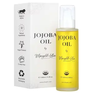 Jojoba Oil Organic Cold Pressed 3.3 oz-USDA Certified 100% Pure Organic for Hair Face Body Skin Natural Moisturizer Hexane-Free Reduce Stretch Marks Vitamin E Carrier Oils Christmas Gifts