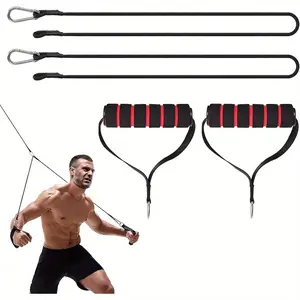 Complete Bicep & Tricep Training Kit - Durable Gym Pulley System with Resistance Bands, Handles & Buckle - Portable Fitness Set for Home Workouts