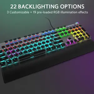 Mechanical Gaming Keyboard, LED Rainbow Backlight, 104-key Anti-ghosting, Fast Response Black Switches, Multimedia Controls, Suitable For PC And Desktop Computers, With Detachable Palm Rest game  boy