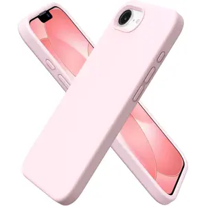 Compatible with iPhone 17e Case and for iPhone 16e Case 6.1", Liquid Silicone 3 Layers Full Covered Soft Gel Rubber Shockproof Cover, Protective Phone Cases for 16e & 17e-Chalk Pink