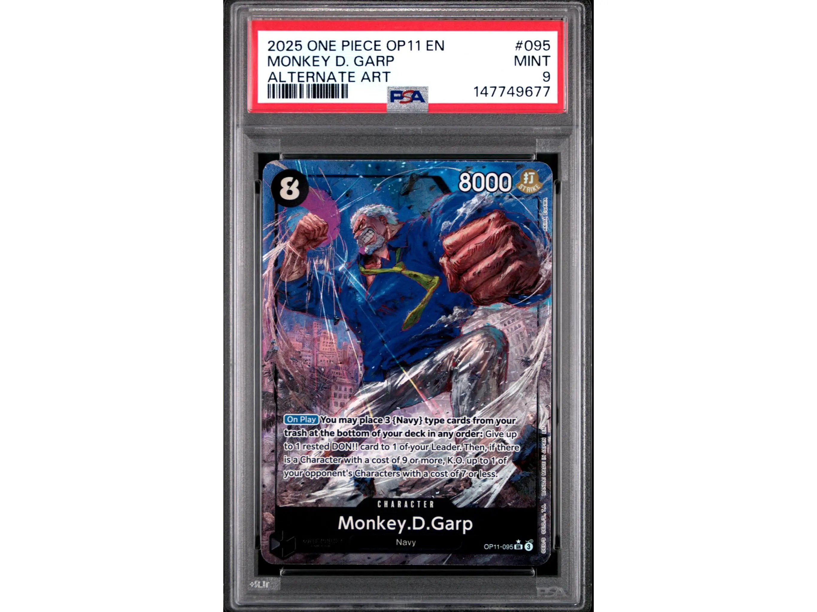 2025 A Fist of Divine Speed English Alternate Art Parallel Monkey D. Garp #OP11-095 PSA 9