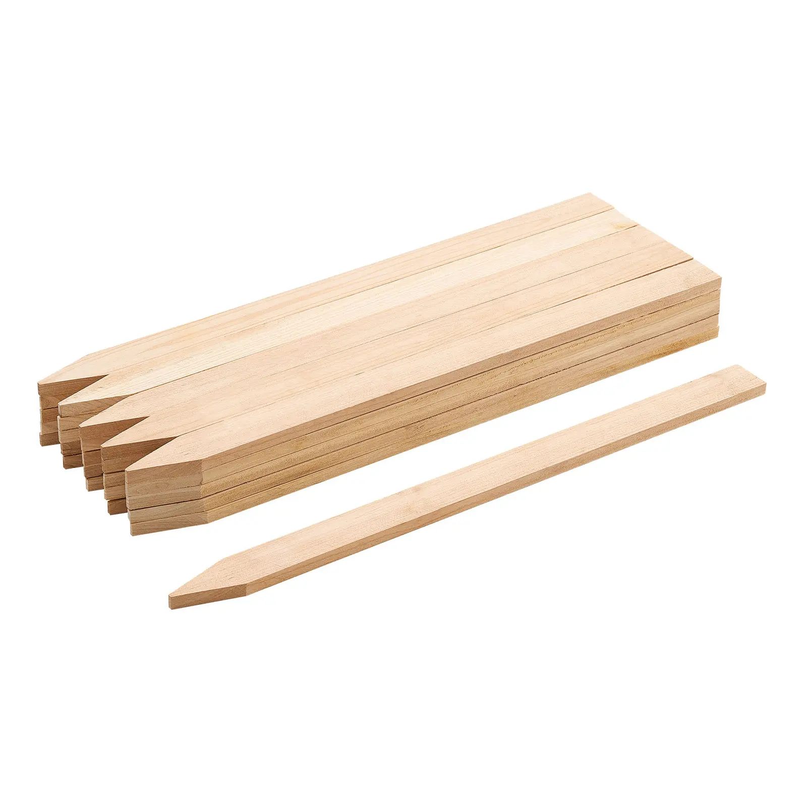 Wooden Garden Stakes, 25 Pcs 24 x 0.5 x1.5 in Survey Grading Stakes, Garden Ground Stake with Sharp Point, Fir Wood Plant Support Stake, Sign Posts for Silt Fence Backyard Boundaries Baselines