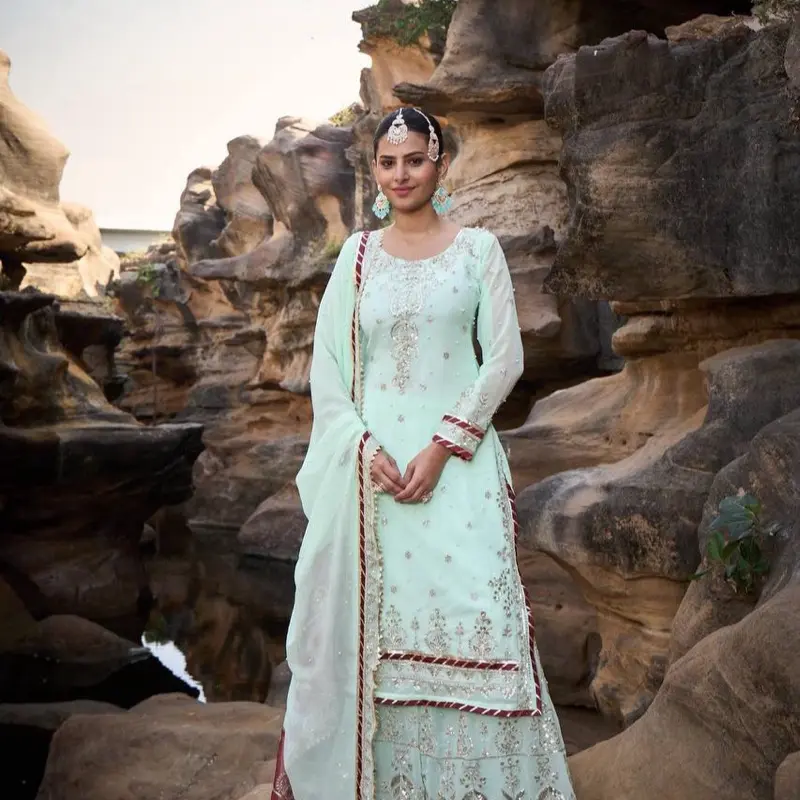 Sharara Women's mint   Party Wear Set - Indian Style Clothing for Women - Womenswear pakistani dress