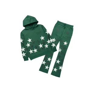 Starlane Green Hoodie Stacked Flare Fit Track Set