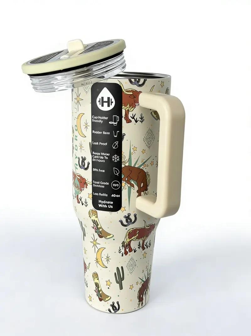 HydroJug 40oz Size Traveler Straw Cup - Western Lucky Cowboy Themed Prints, Stainless Steel Thermal Tumbler, 1000-2000ml, 100% Leakproof Insulated, 13-24 Hours Ice Retention, Cup Holder-Friendly Lightweight Stylish Water Bottle HydroJug 40oz Size Traveler Straw Cup - Western Lucky Cowboy Themed Prints, Stainless Steel Thermal Tumbler, 1000-2000ml, 100% Leakproof Insulated, 13-24 Hours Ice Retention, Cup Holder-Friendly Lightweight Stylish Water Bottle