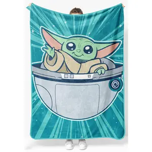 Jay Franco Star Wars The Mandalorian Fierce Warrior Plush Throw Blanket