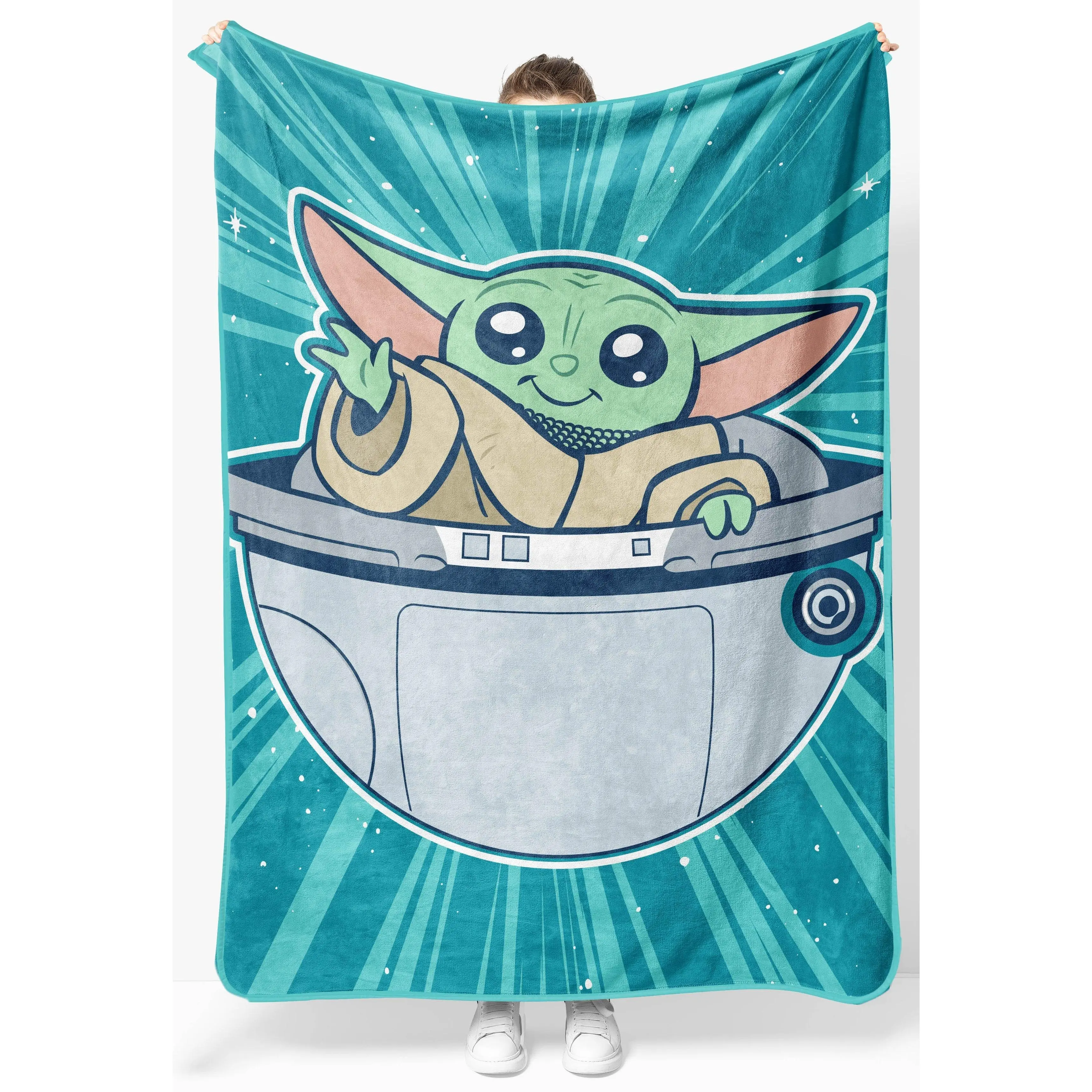 Jay Franco Star Wars The Mandalorian Fierce Warrior Plush Throw Blanket