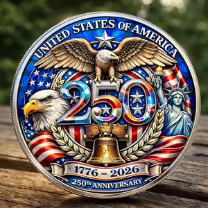 USA 250th Anniversary Coin 1776–2026 – American Freedom Commemorative Coin Patriotic Eagle Independence Gift