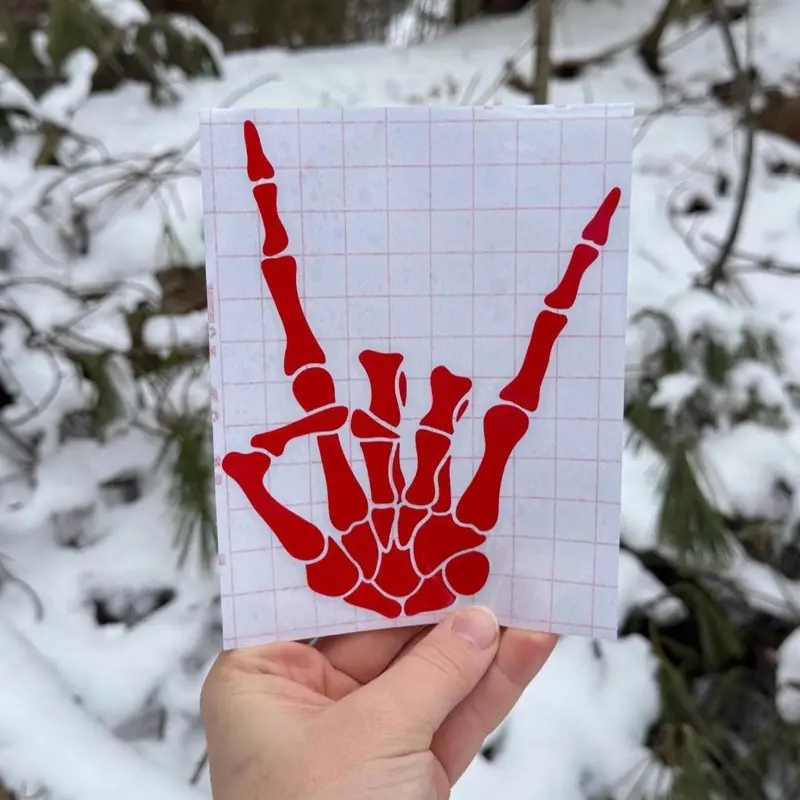 Rock On Skeleton Hand Vinyl Car Sticker - Multi-Size Waterproof Multipurpose Decal, Easy-to-Apply Accessory for Cars, Trucks, Automotive Exterior Use, Multipurpose Car Decal