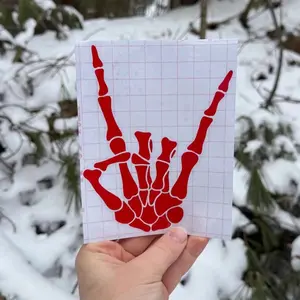 Rock On Skeleton Hand Car Sticker, Multi-Size Waterproof Vehicle Accessory, Easy-to-Apply Automotive Exterior Decal for Outdoor Use, Vehicle Accessories